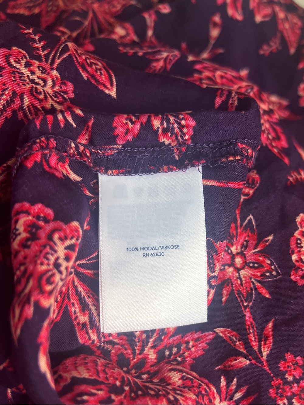 Land’s End Floral Navy and Pink V-Neck Swim Cover Up Beach Cruise Vacation Pool - Picture 6 of 7